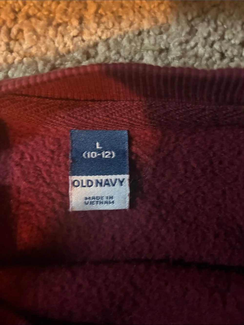 Old Navy Maroon Sweatshirt with Pink Ribbon Sleeve Bows